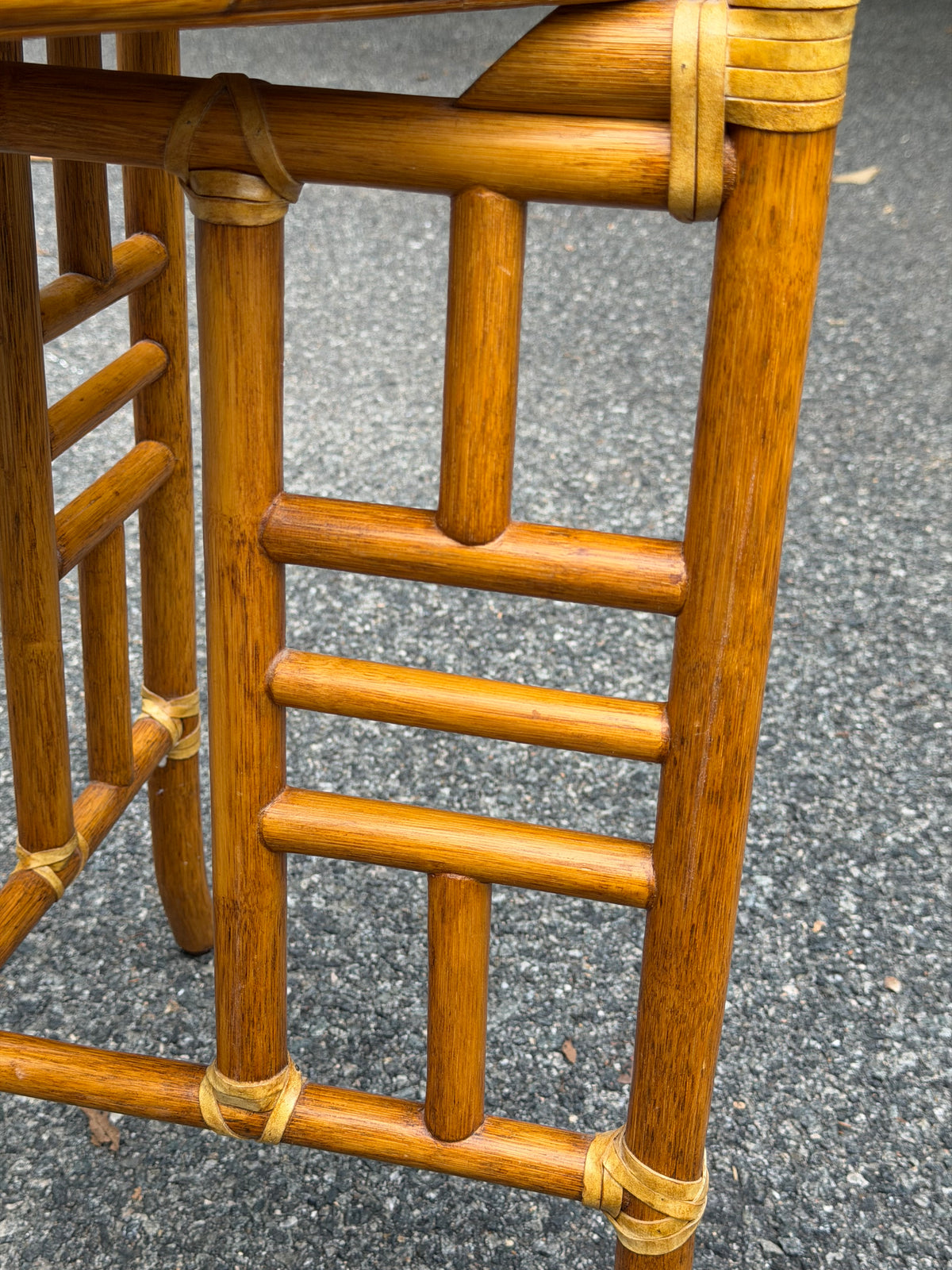 McGuire Rattan Folding Tray Side Table