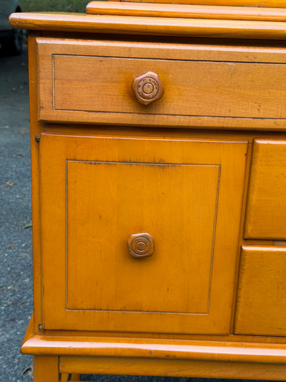 Hale Company MCM Solid Swedish Maple Hutch Credenza Cabinet
