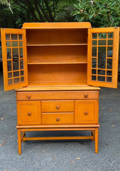 Hale Company MCM Solid Swedish Maple Hutch Credenza Cabinet