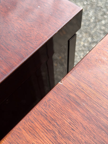 Pair of ALF Italia "Capri" Walnut High Gloss Nightstands