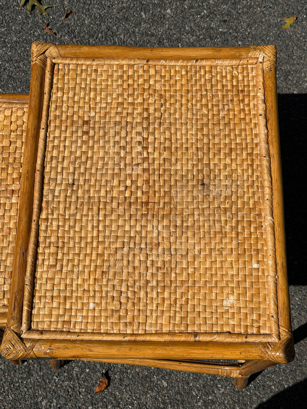Rattan Nesting Side Tables – Set of 3