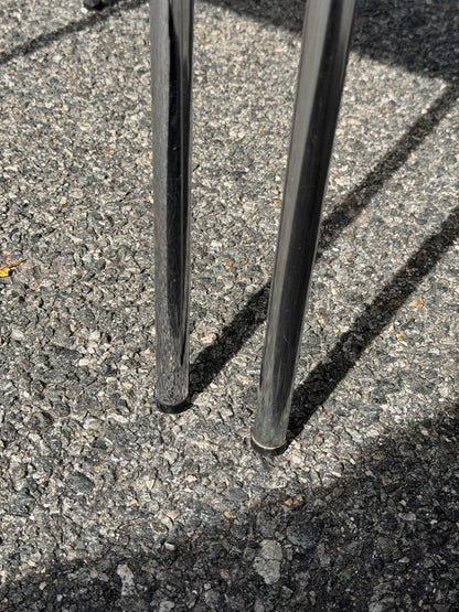 Pair of Stendig Inc. Chrome & Red Stacking Chairs