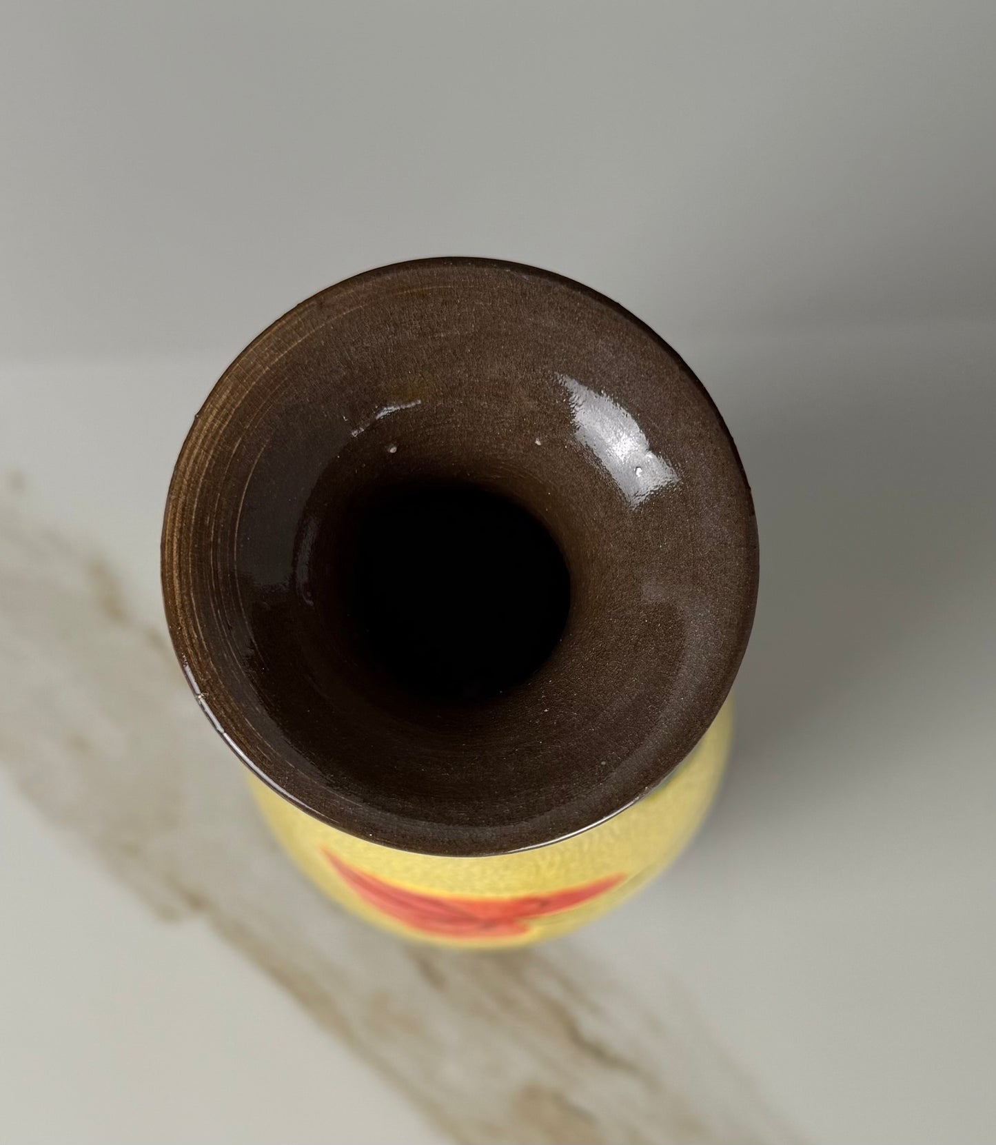 Vintage Botanical Crackle Glaze Teardrop Vase