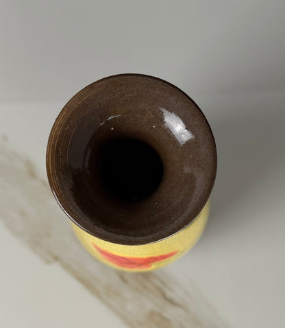 Vintage Botanical Crackle Glaze Teardrop Vase