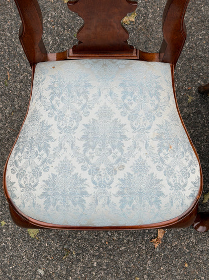 Pair of Solid Cherry Stickley Queen Anne Chairs