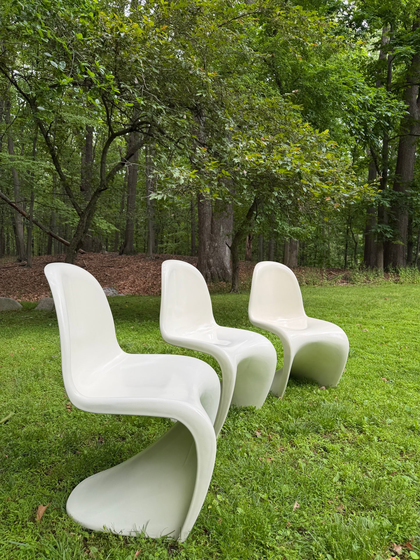 Set up of 3 Mid-Century Modern Panton-Style Sculptural Chairs | Indoor / Outdoor