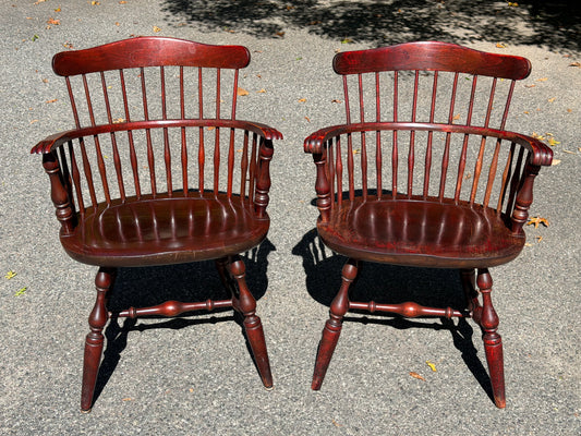 Pair of Nichols & Stone Windsor Armchairs w/ Cushions