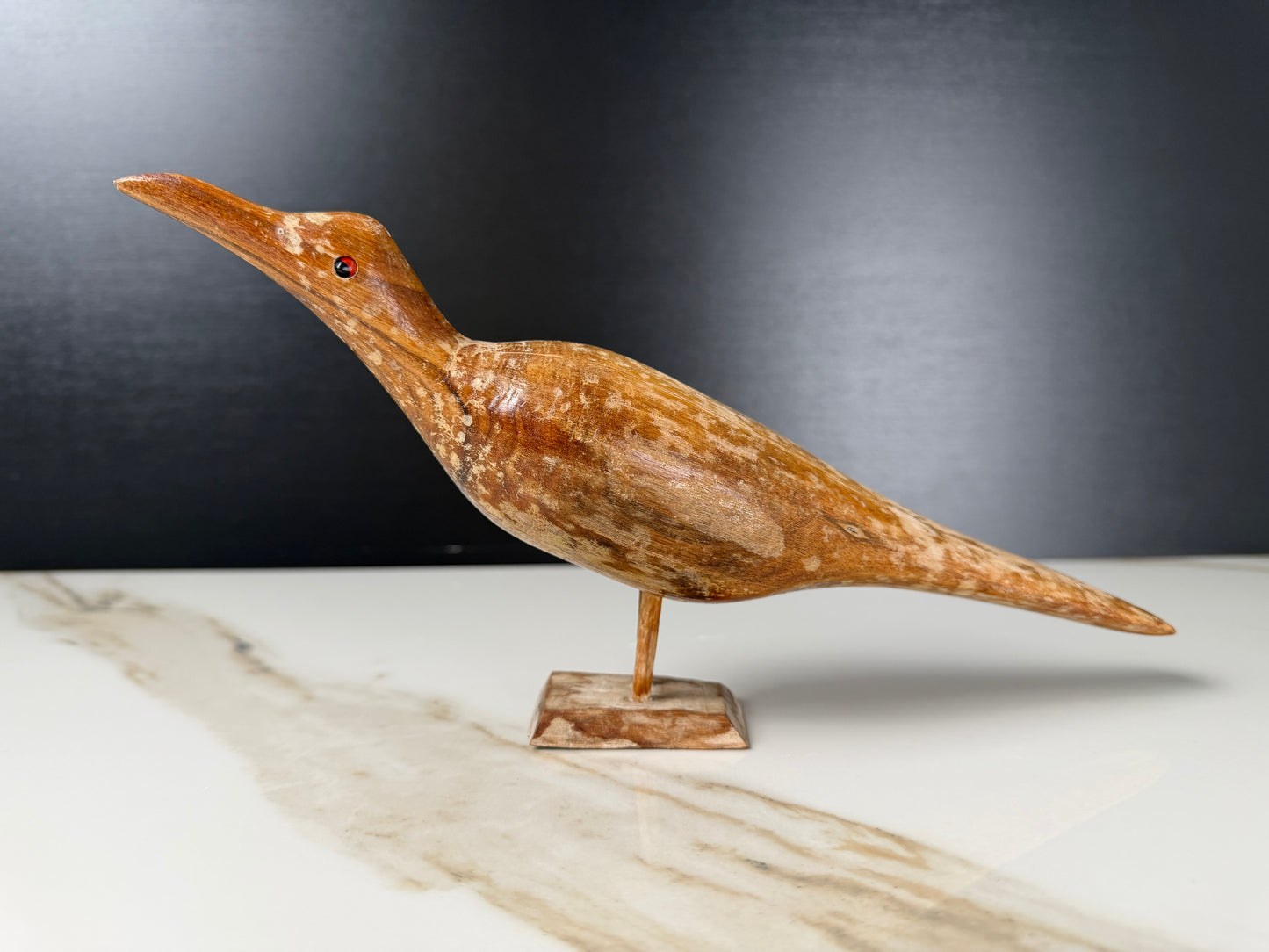 Vintage Hand-Carved Wooden Shorebird