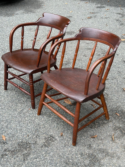 Pair of 19th Century Windsor Captain’s Chairs