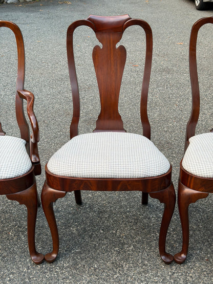 Set of 5 Vintage Councill Mahogany Queen Anne Dining Chairs (+ 1 Free Matching Side Chair)