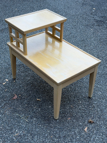 1960s MCM Blonde 2-Tier Step Table