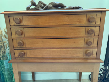 MCM Minimalist Solid Wood 4-Drawer Accent Chest