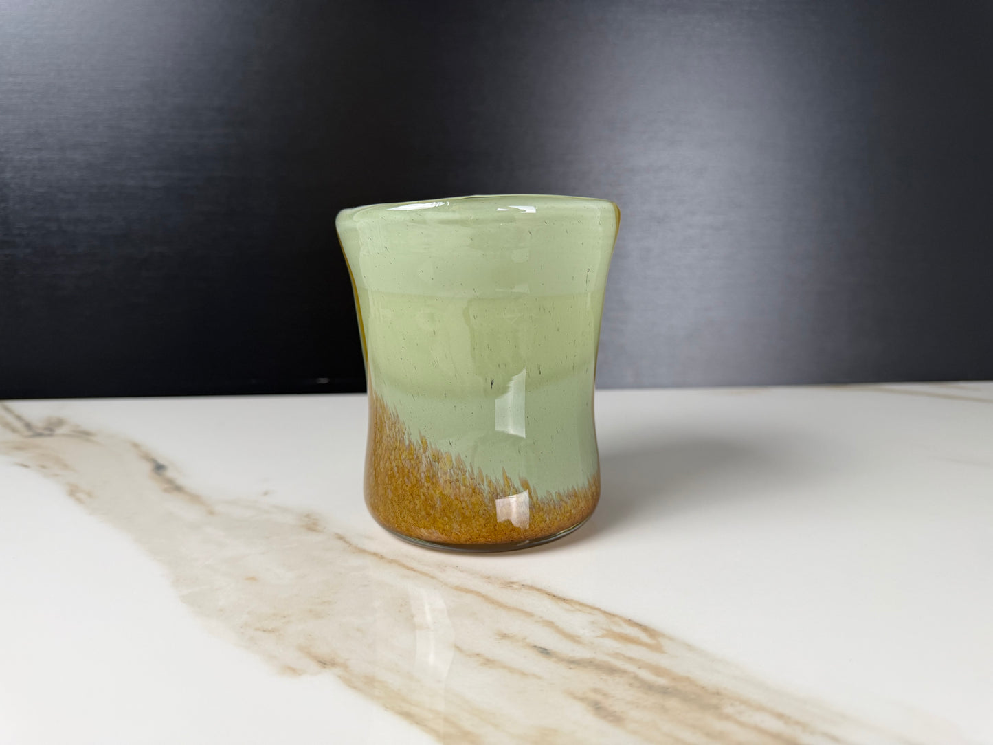 Earth-Toned Swirled Art Glass Tumbler/Vessel