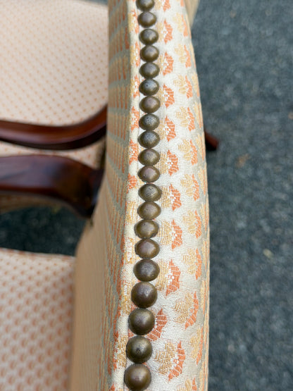 Pair of Vintage Hickory Chair Co. Queen Anne Lolling Armchairs