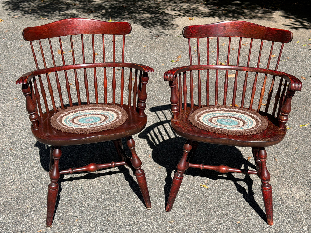Pair of Nichols & Stone Windsor Armchairs w/ Cushions