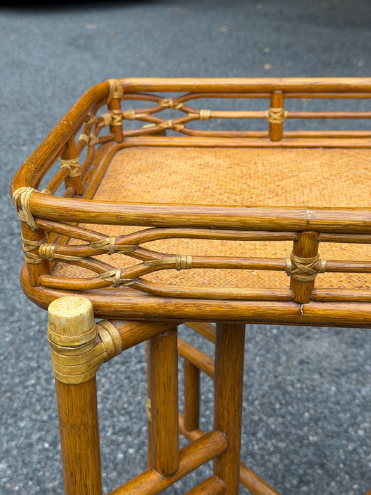 McGuire Rattan Folding Tray Side Table