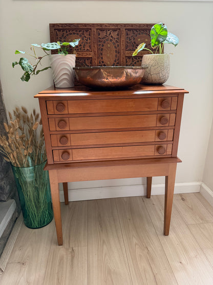 MCM Minimalist Solid Wood 4-Drawer Accent Chest