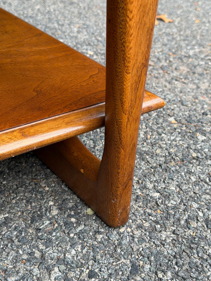 1962 Lane "Pueblo" Mid-Century Modern Walnut Two-Tier End Table