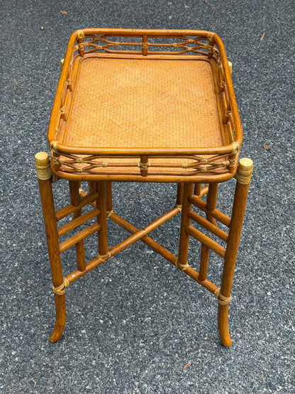 McGuire Rattan Folding Tray Side Table