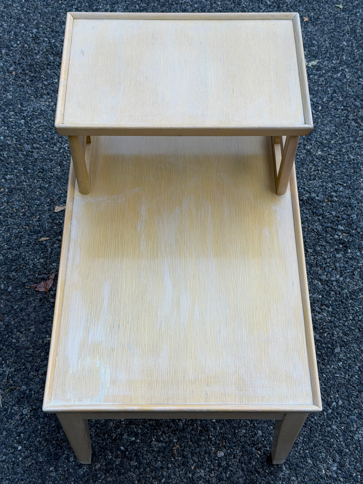 1960s MCM Blonde 2-Tier Step Table