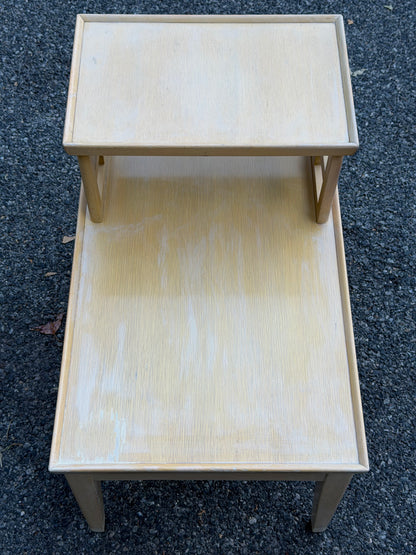 1960s MCM Blonde 2-Tier Step Table