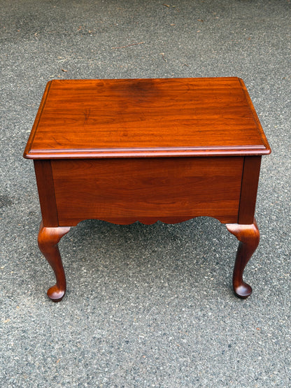 Henkel Harris Double Drawer Solid Cherry End Table