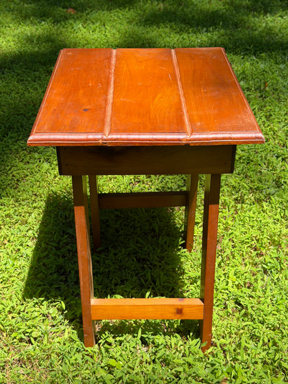 Rustic Wooden Side Table / Plant Stand with 3-Piece Top