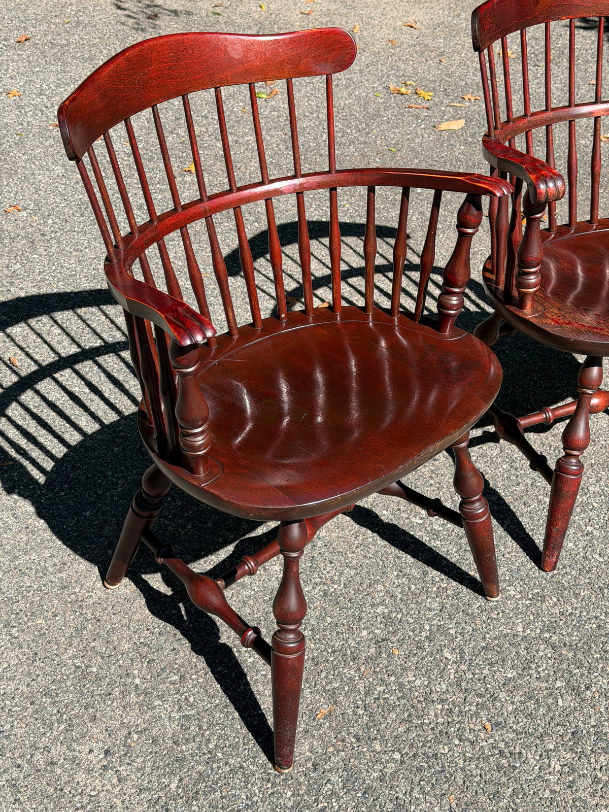 Pair of Nichols & Stone Windsor Armchairs w/ Cushions