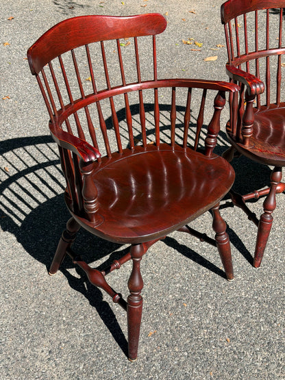 Pair of Nichols & Stone Windsor Armchairs w/ Cushions