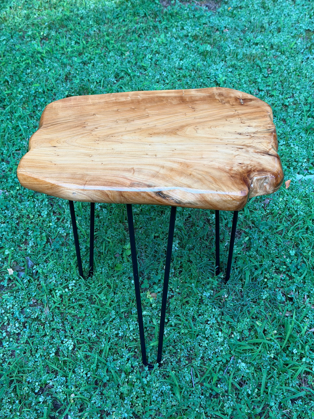Live Edge Solid Wood Slab Side Table