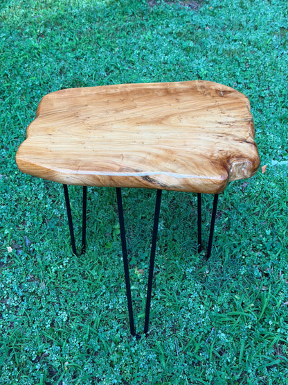 Live Edge Solid Wood Slab Side Table