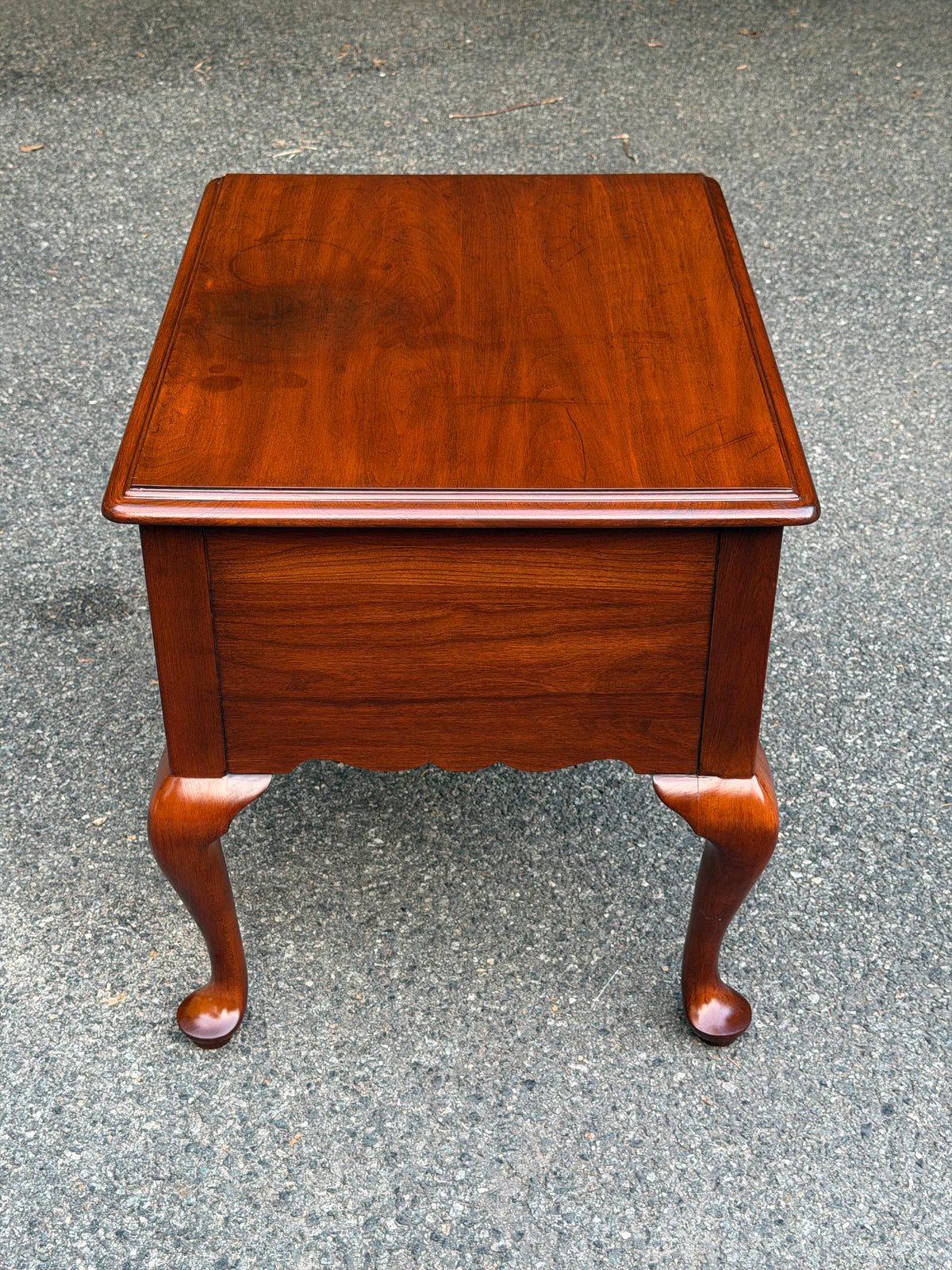 Henkel Harris Double Drawer Solid Cherry End Table