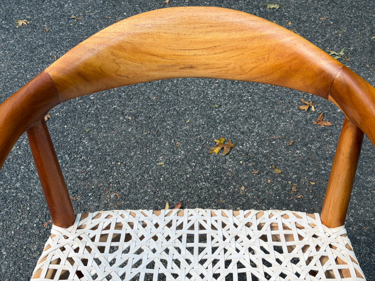 Safavieh New York Danish Modern Style Sculpted Wood & Woven Accent / Desk Chair