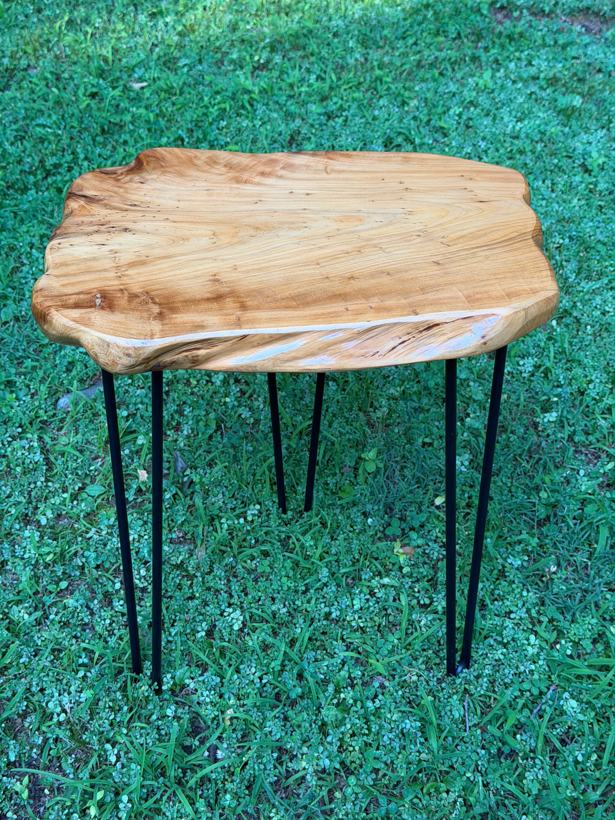 Live Edge Solid Wood Slab Side Table