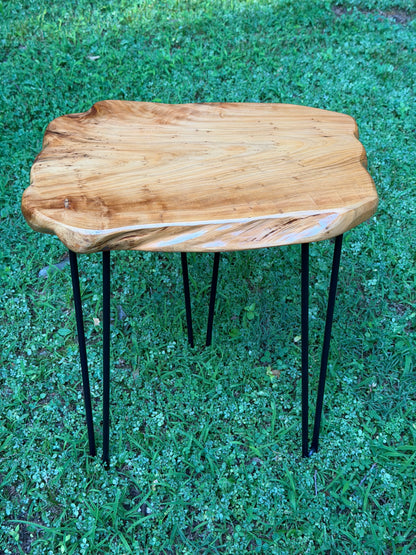 Live Edge Solid Wood Slab Side Table