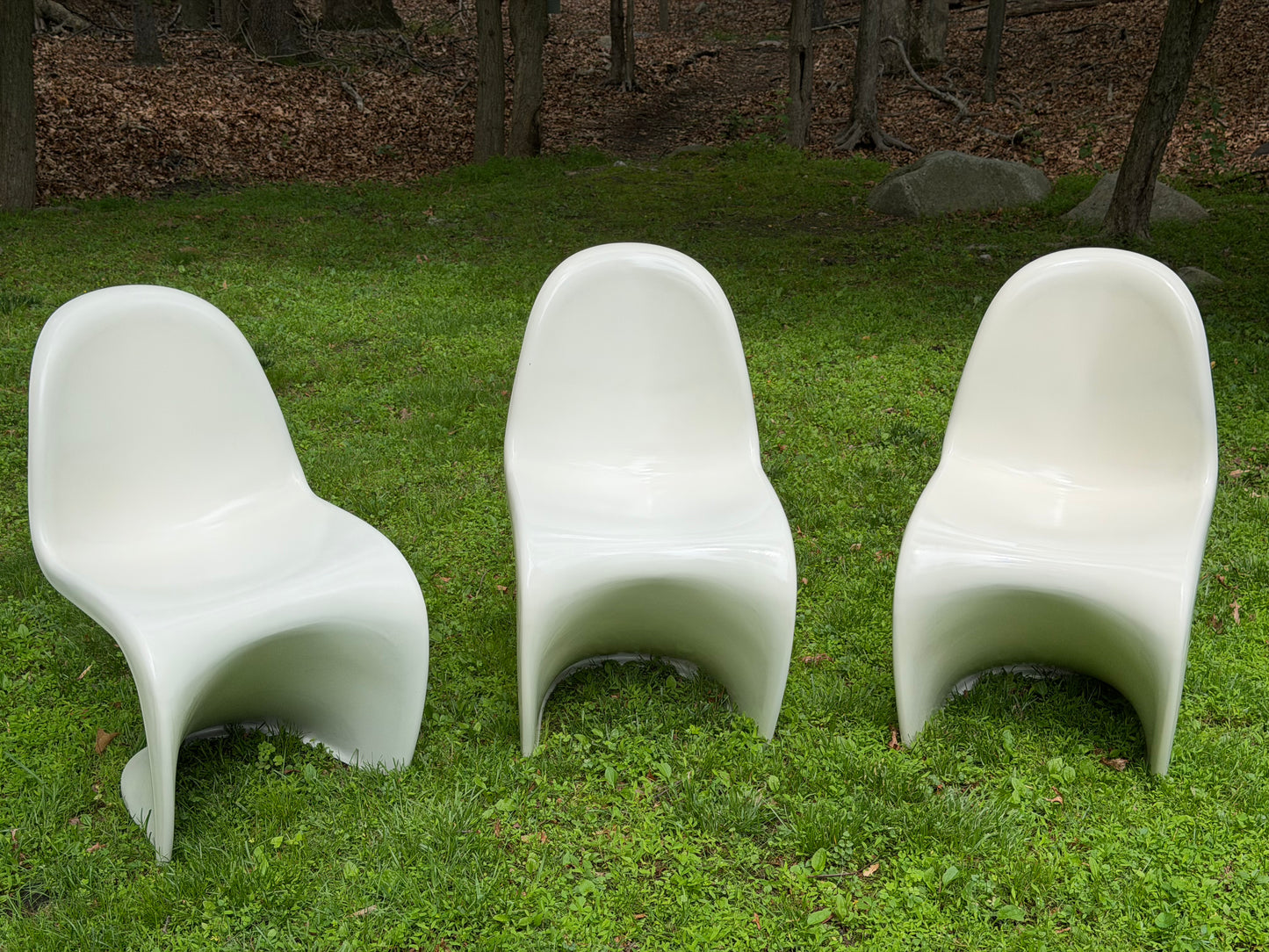 Set up of 3 Mid-Century Modern Panton-Style Sculptural Chairs | Indoor / Outdoor