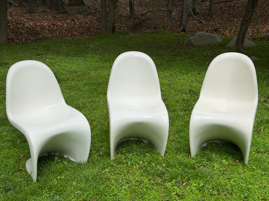 Set up of 3 Mid-Century Modern Panton-Style Sculptural Chairs | Indoor / Outdoor