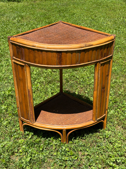 Rattan 3-Tier Corner Shelf