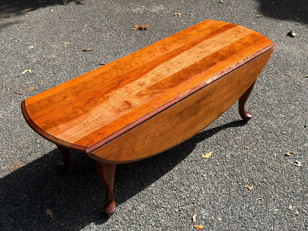 Broyhill Solid Cherry Queen Anne Drop-Leaf Oval Coffee Table
