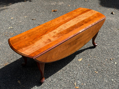 Broyhill Solid Cherry Queen Anne Drop-Leaf Oval Coffee Table
