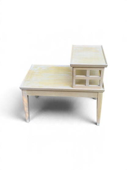 1960s MCM Blonde 2-Tier Step Table