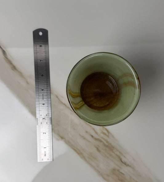 Earth-Toned Swirled Art Glass Tumbler/Vessel