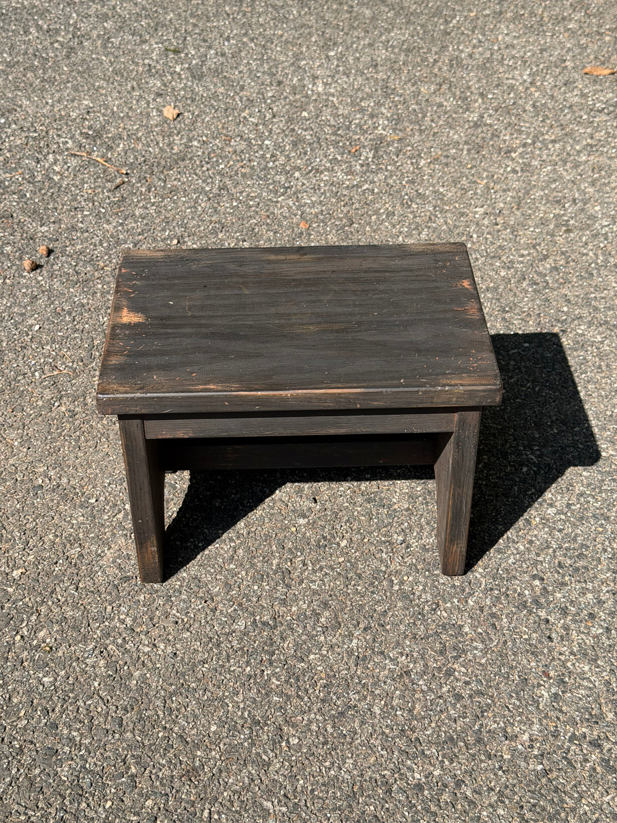 Primitive Farmhouse Small Black Wood Step Stool