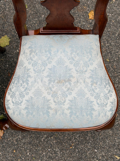Pair of Solid Cherry Stickley Queen Anne Chairs