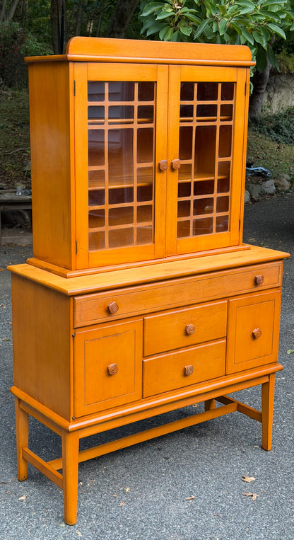 Hale Company MCM Solid Swedish Maple Hutch Credenza Cabinet