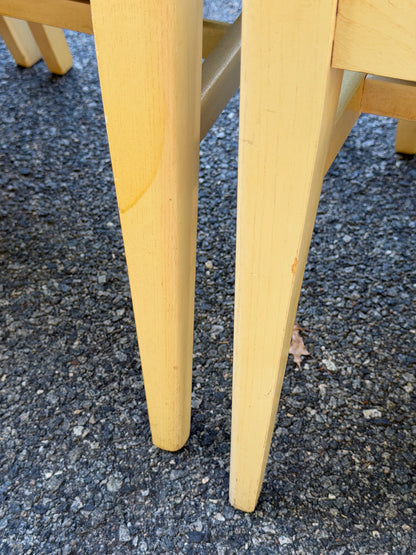 Set of 4 Broyhill 1950s Mid-Century Modern Blonde and Green Dining Chairs