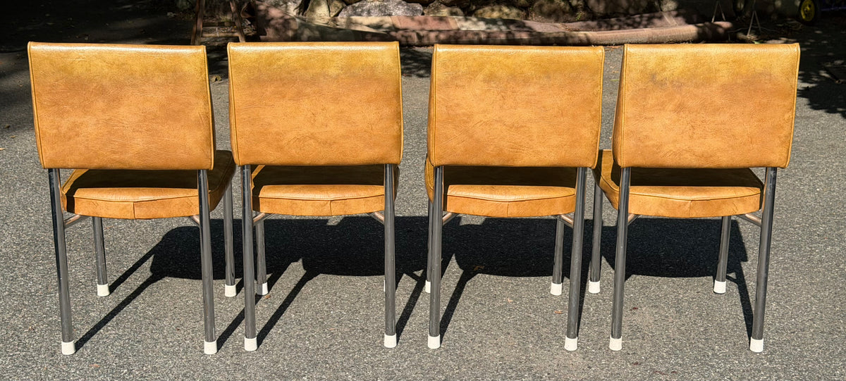 Set of 4 Daystrom Chrome and Vinyl Chairs