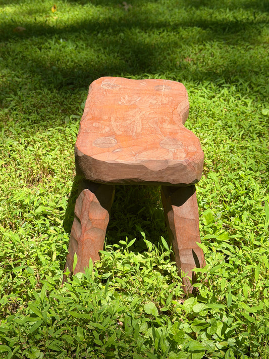 Hand-Carved Wooden Stool
