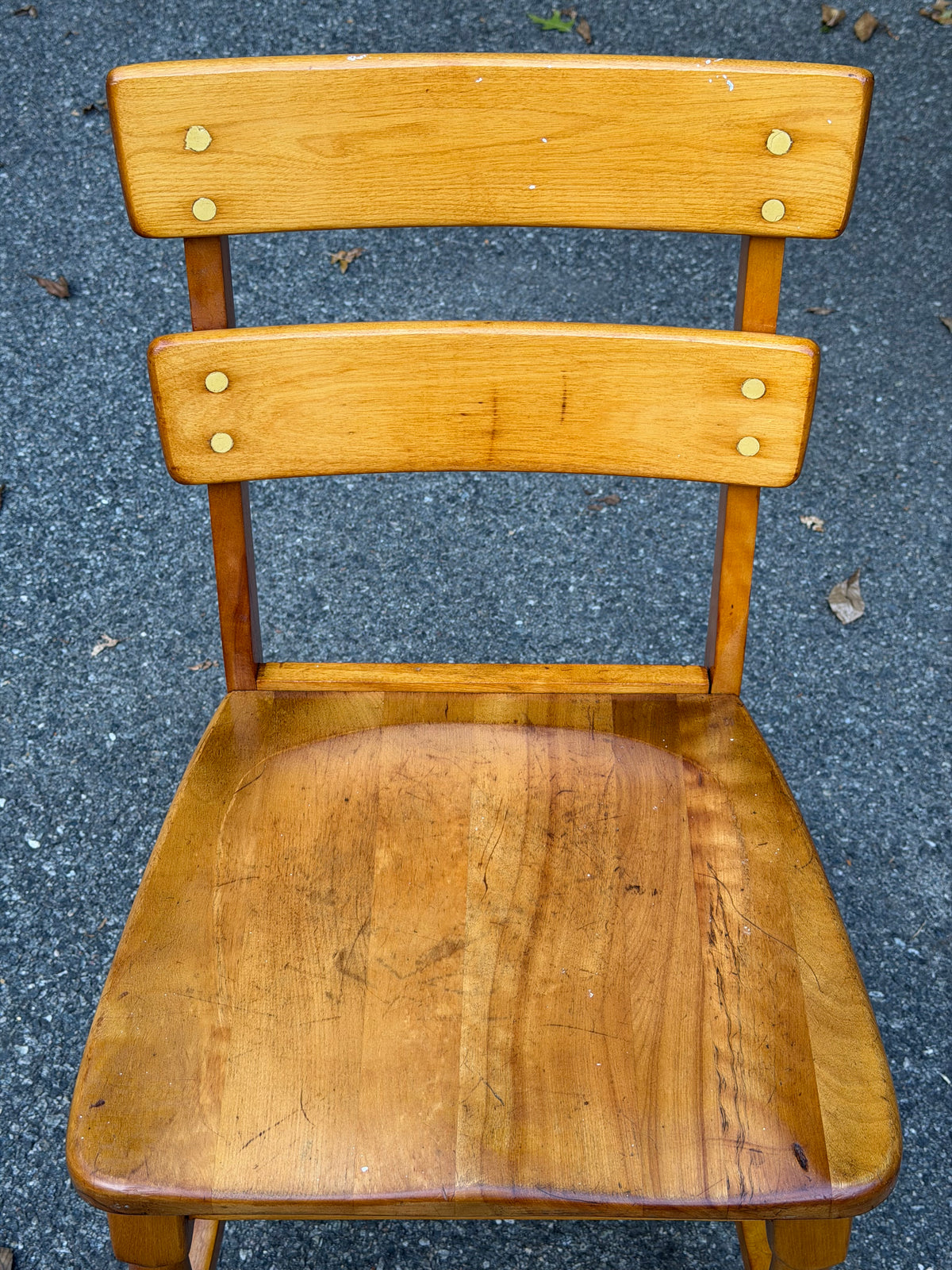 MCM Solid Wood Library/School Desk Chair