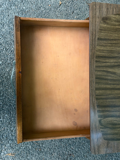 MCM Walnut-Toned Side Table / Nightstand